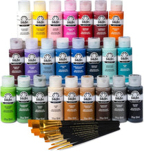Load image into Gallery viewer, Versatile 24-Color Acrylic Paint Set with Brush Bundle - American Made Quality