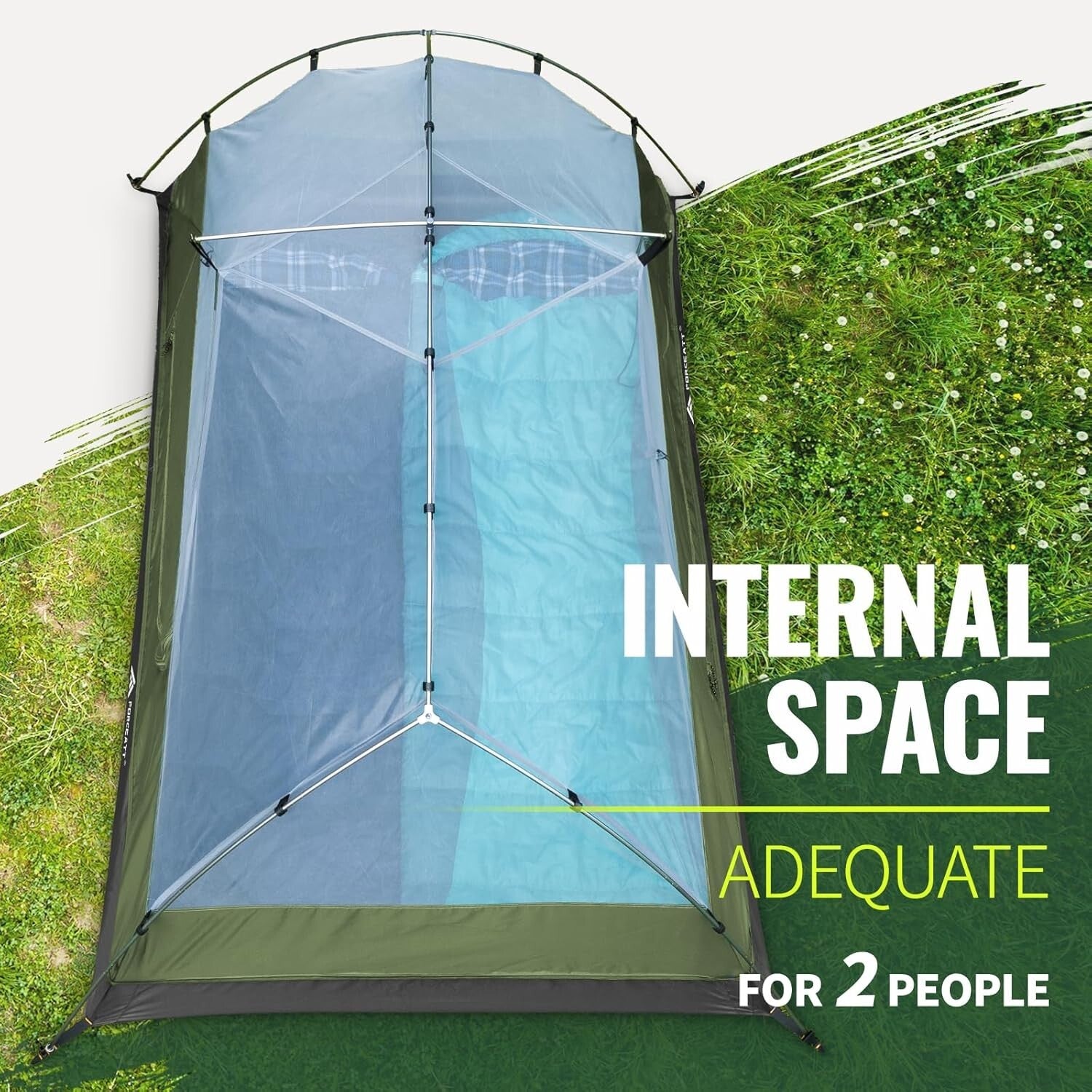 Dome Camping Tent for 2 with Quick Setup & Ventilation - Perfect for All Seasons