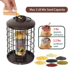 Load image into Gallery viewer, Caged Bird Feeder with Adjustable Feeding Ports - Squirrel-Proof Design, 3 lbs