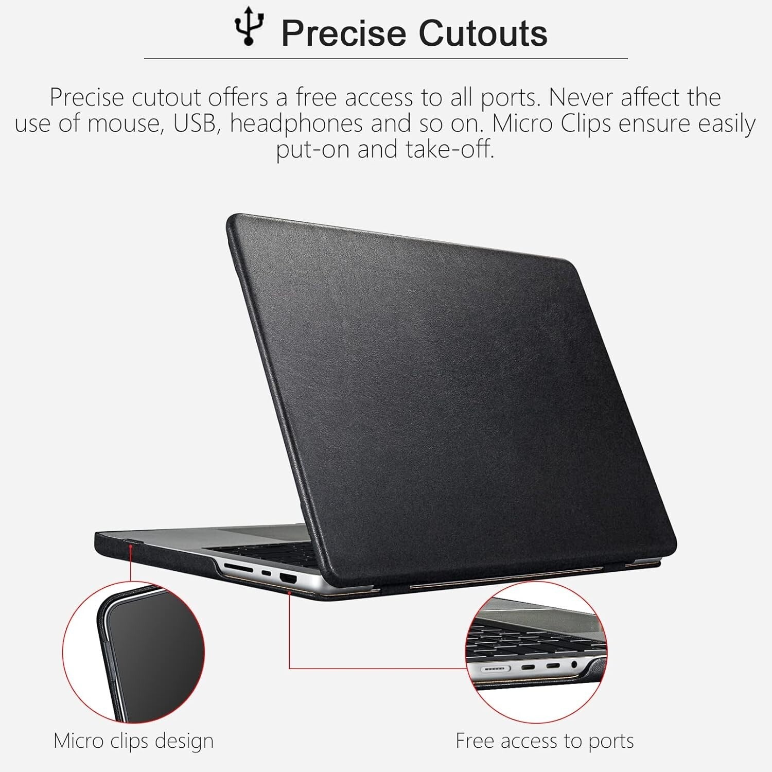 Elegant Leather MacBook Pro 14 Case: Luxurious Protection for 2021-2025 Models