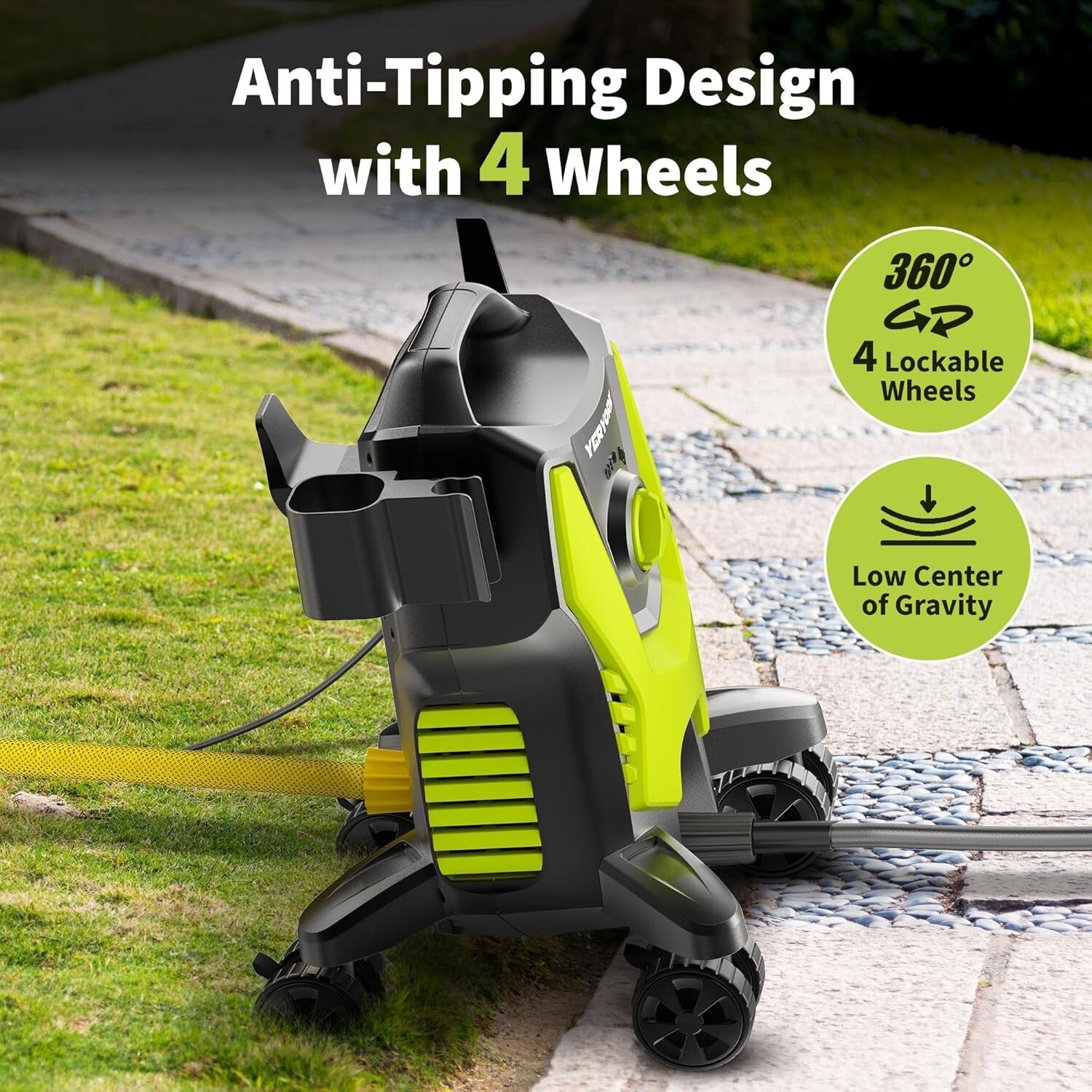 Versatile Electric Pressure Washer 3500 PSI with Stainless Steel Lance & Wheels