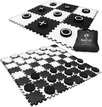Load image into Gallery viewer, Portable 4ft x 4ft Giant Checkers &amp; Tic Tac Toe Game - Easy-Clean Foam Design