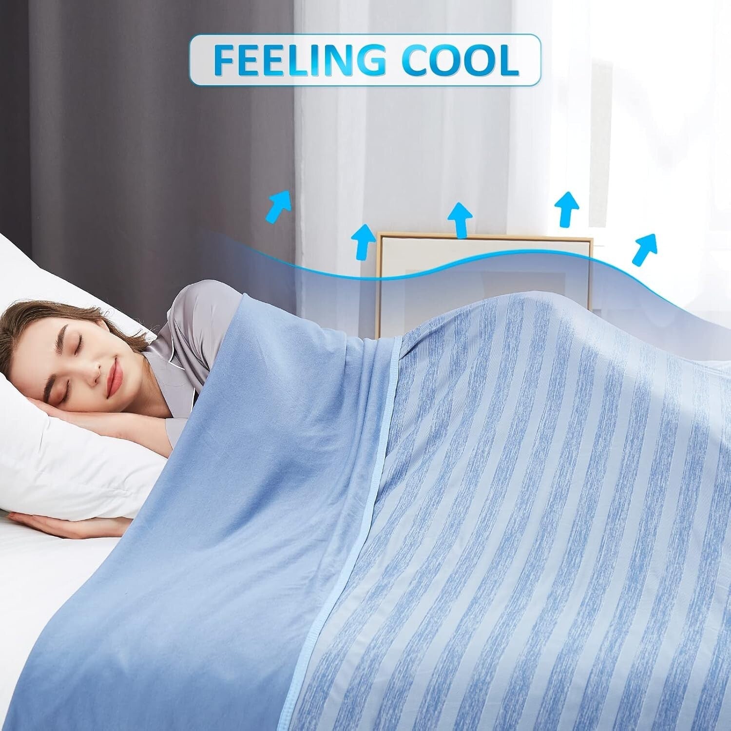 Arc-Chill 90"x90" Cooling Blanket with Uplifting Breathability for Summer