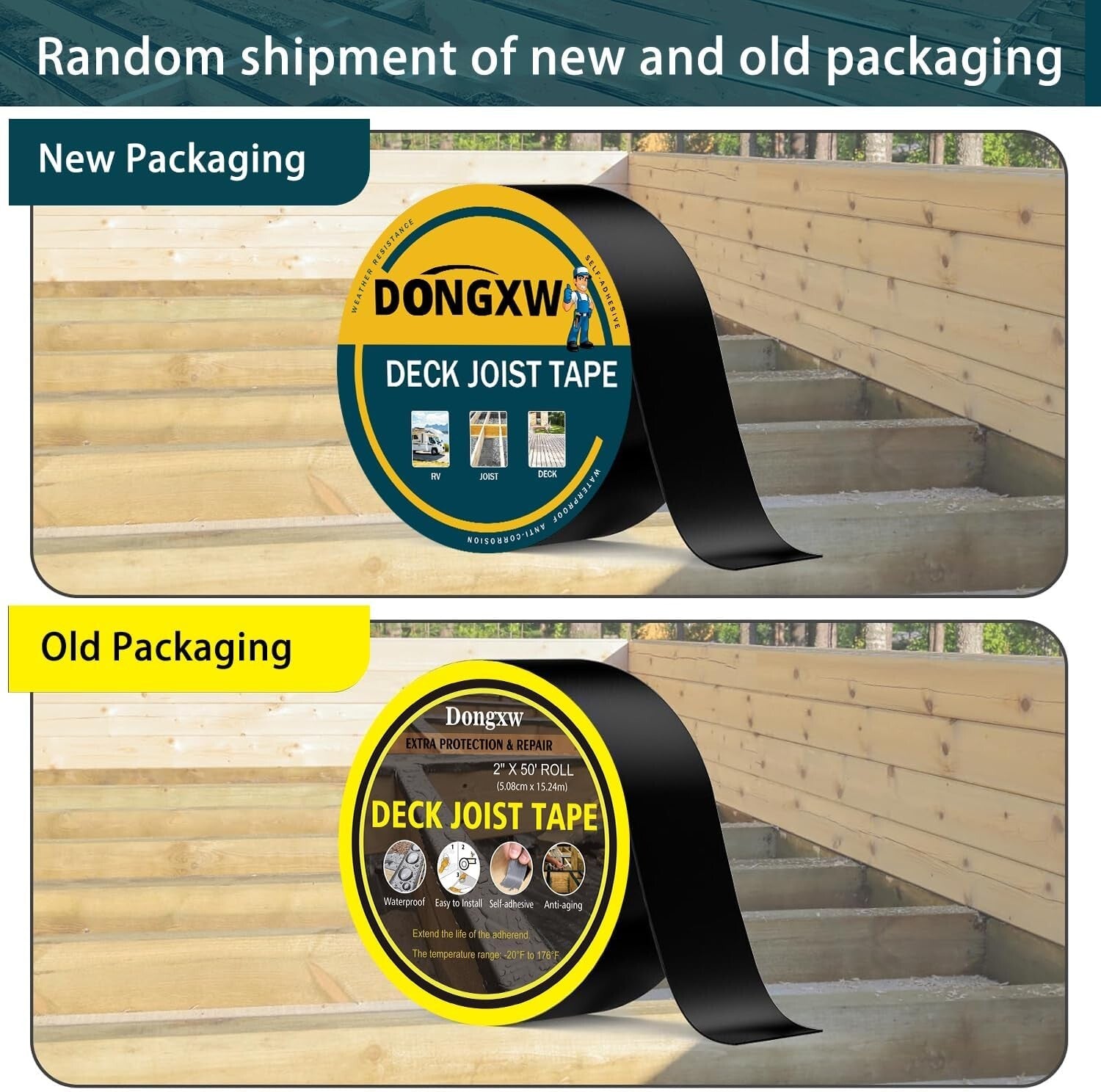 10-Pack Waterproof Butyl Deck Joist Tape 2'' x 50' - Weather Resistant Solution