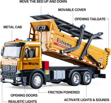 Load image into Gallery viewer, Interactive Dump Truck Toy with Lights &amp; Sounds – Perfect Gift for 4-7 Year Olds
