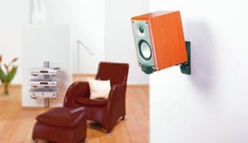 Secure Speaker Wall Mount - Swivel & Tilt Bracket for Bookshelf Speakers, 44 lbs
