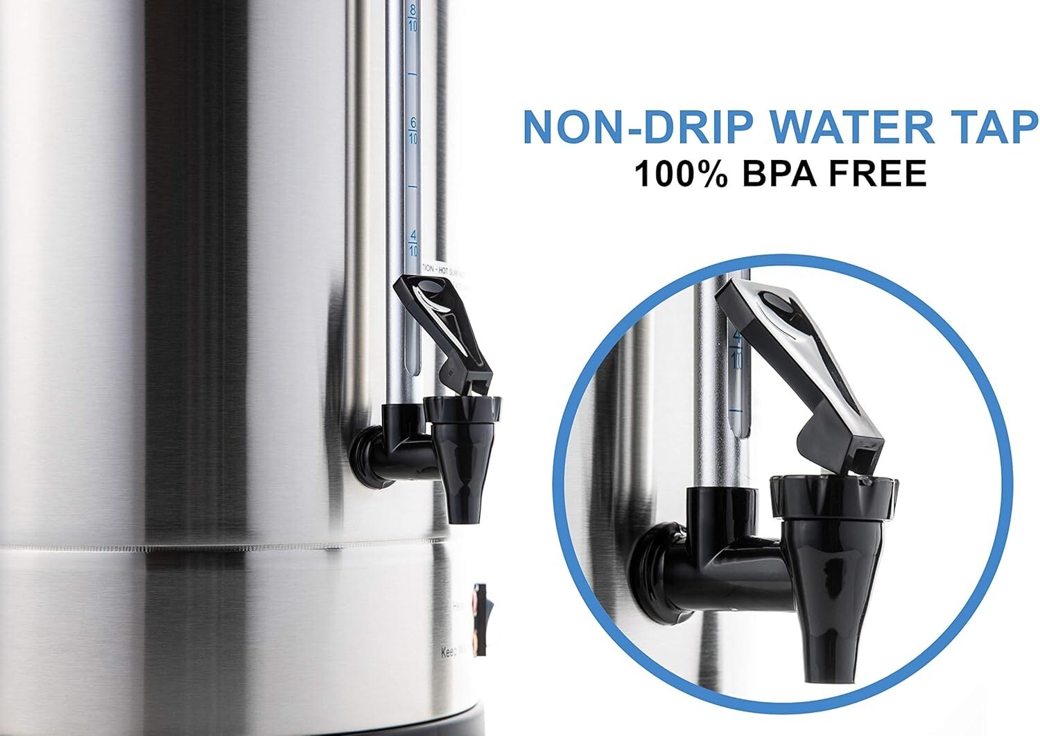 Elegant Metallic 100-Cup Percolator with Heat Indicator - Perfect for Events