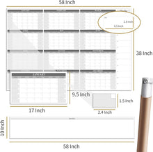 Load image into Gallery viewer, 2025 Jumbo Dry Erase Wall Calendar - 48"x58" with Notes Section &amp; Accessories