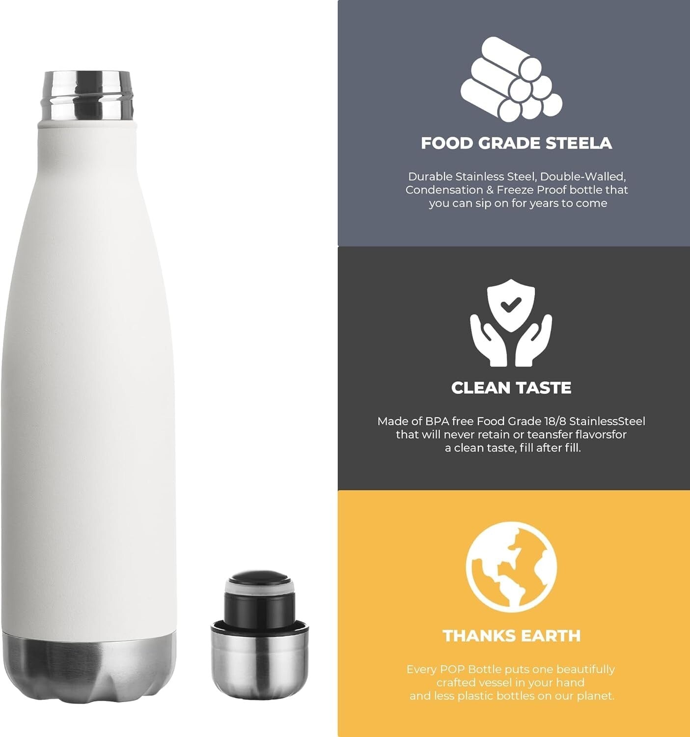 12 Pack 17oz Insulated Sport Water Bottles - Leak-Proof Stainless Steel