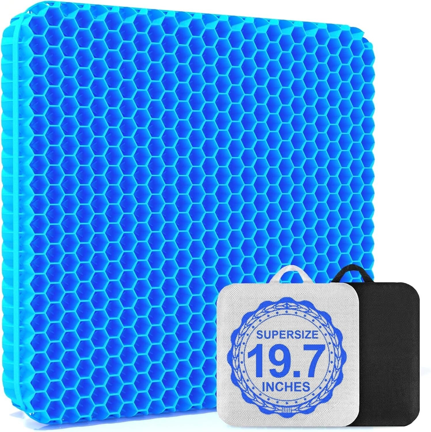 Breathable Large Gel Seat Cushion for Office, Car, & Wheelchair Use - 19.7''