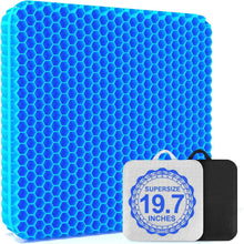 Load image into Gallery viewer, Breathable Large Gel Seat Cushion for Office, Car, &amp; Wheelchair Use - 19.7''