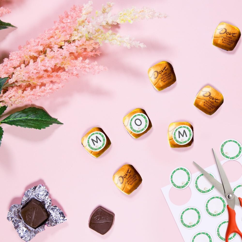 8-Pack PROMISES Dark Chocolate & Peanut Butter - Special Message Candy for Moms