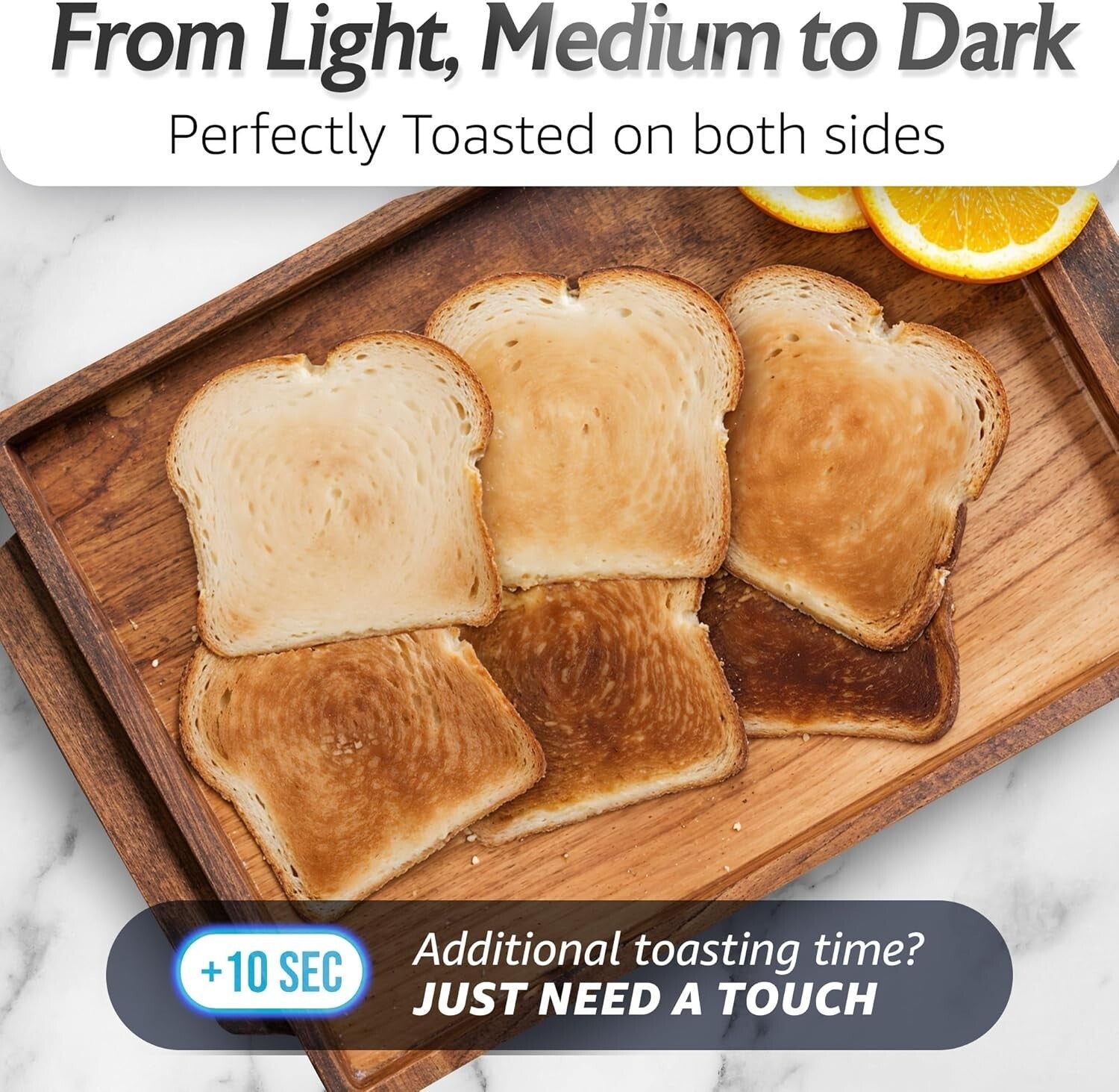 Advanced Stainless Steel Toaster - 4-Slice, Touchscreen, 6 Browning Settings