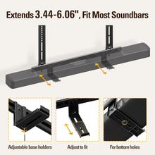 Load image into Gallery viewer, Adjustable Soundbar Mount for Most Brands, Space-Saving Design for Smart Homes