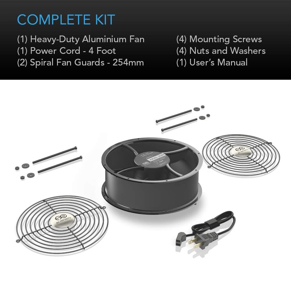 Heavy-Duty 10" Axial Fan with Dual Bearings - Ideal for Custom Cooling Projects