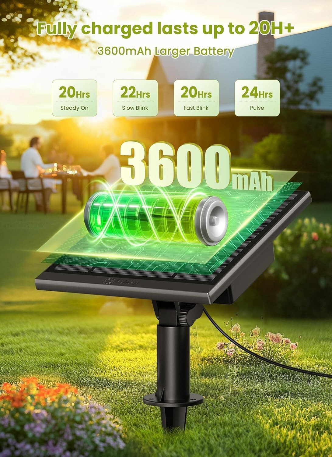 75FT Waterproof Solar String Lights with 35 Dimmable LED Bulbs & Remote Control