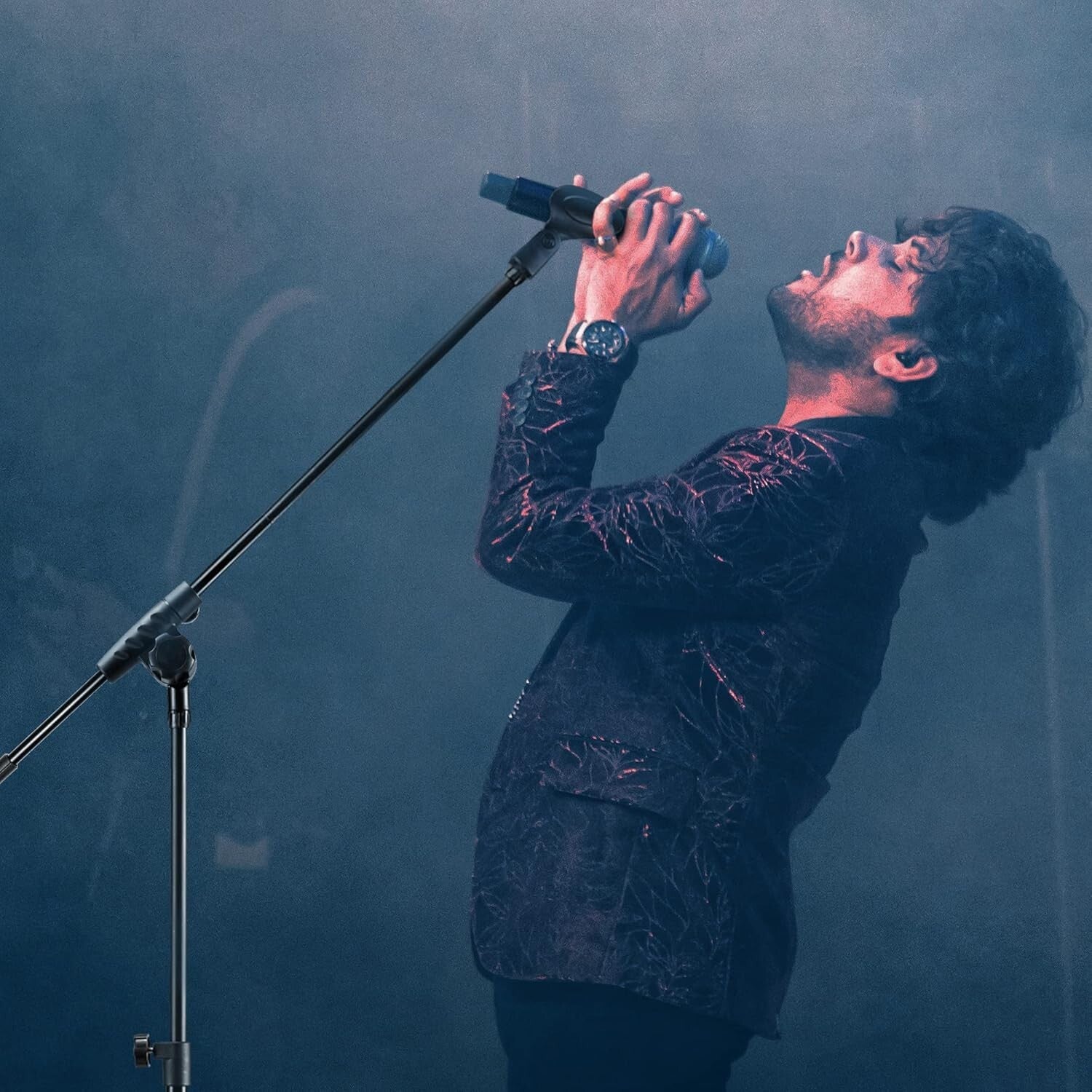 Sturdy Metal Tripod Mic Stand Set with Universal Clips & Carrying Bag - 2 Pack