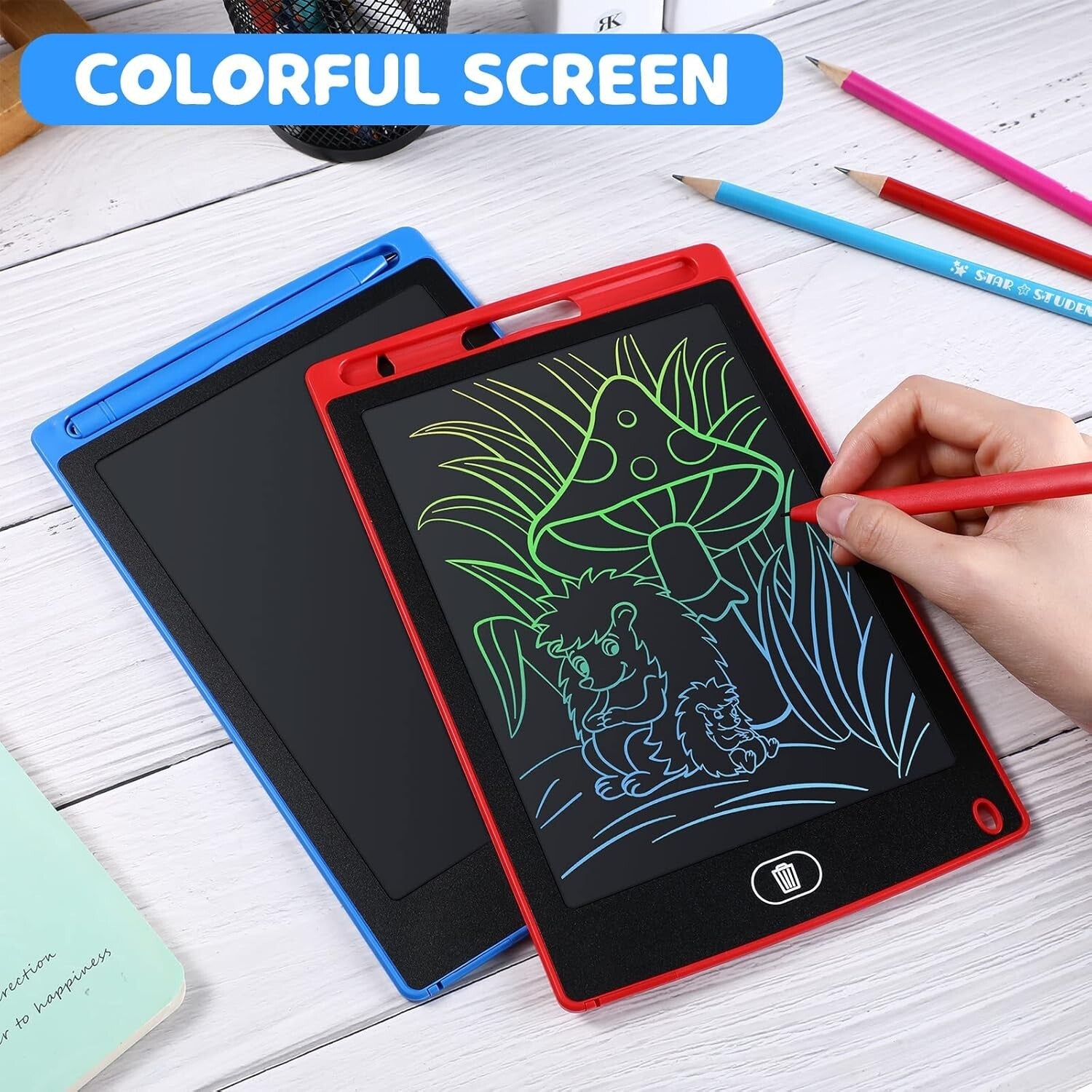 Eye-Caring LCD Writing Tablets - 32 Colorful Drawing Pads for Girls & Boys