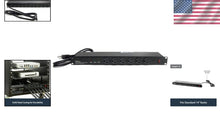 Load image into Gallery viewer, High-Durability 1U Surge Protector PDU with 16 Power Outlets and LED Indicators