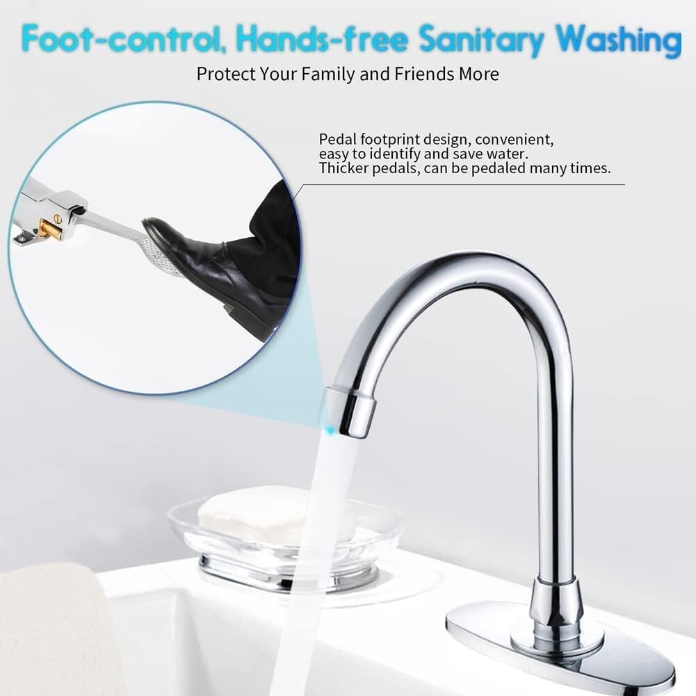 Durable Brass Pedal Valve Pack of 2 for Touchless Kitchen & Bathroom Faucets