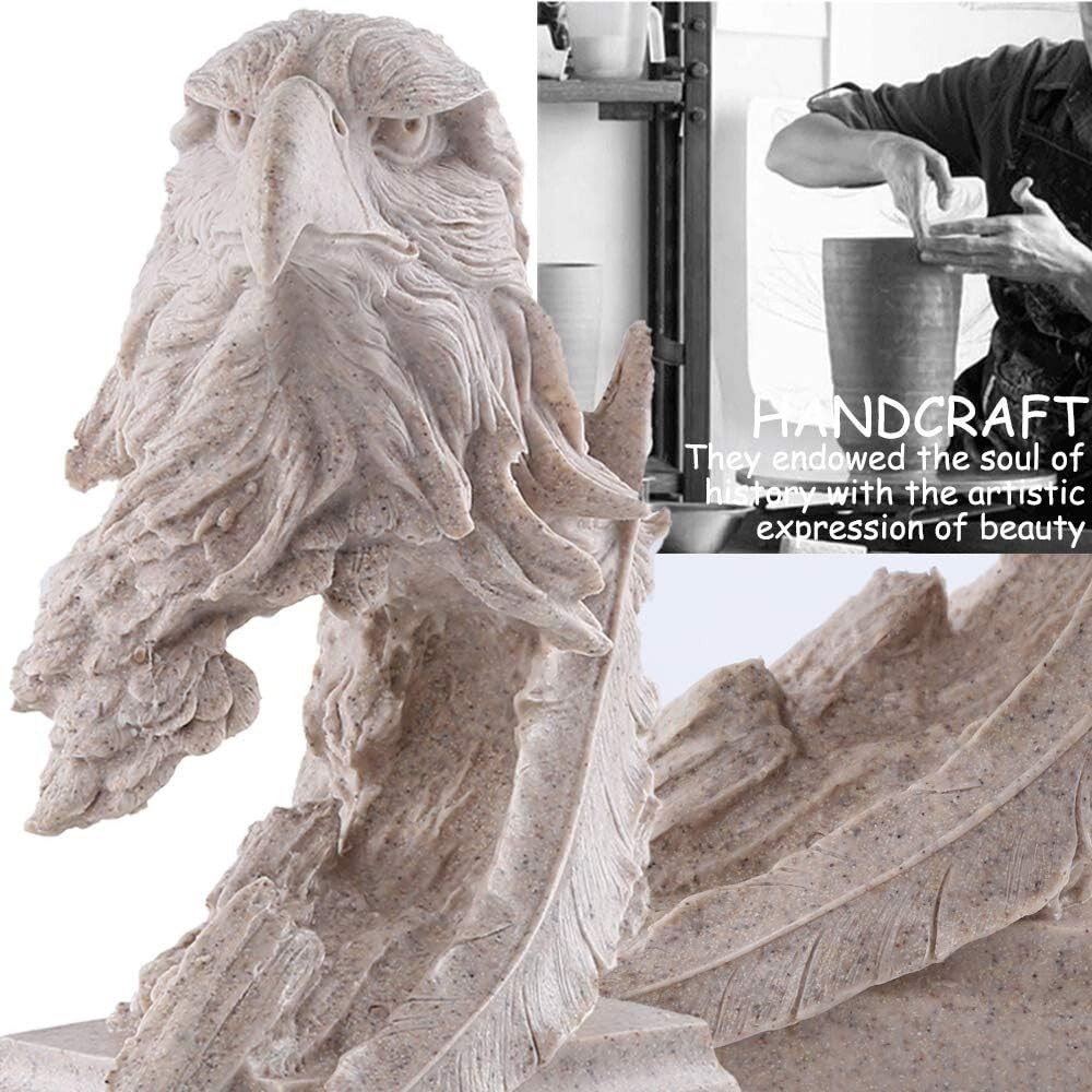 Sandstone Bald Eagle Statue - Intricately Detailed Home Decoration Gift