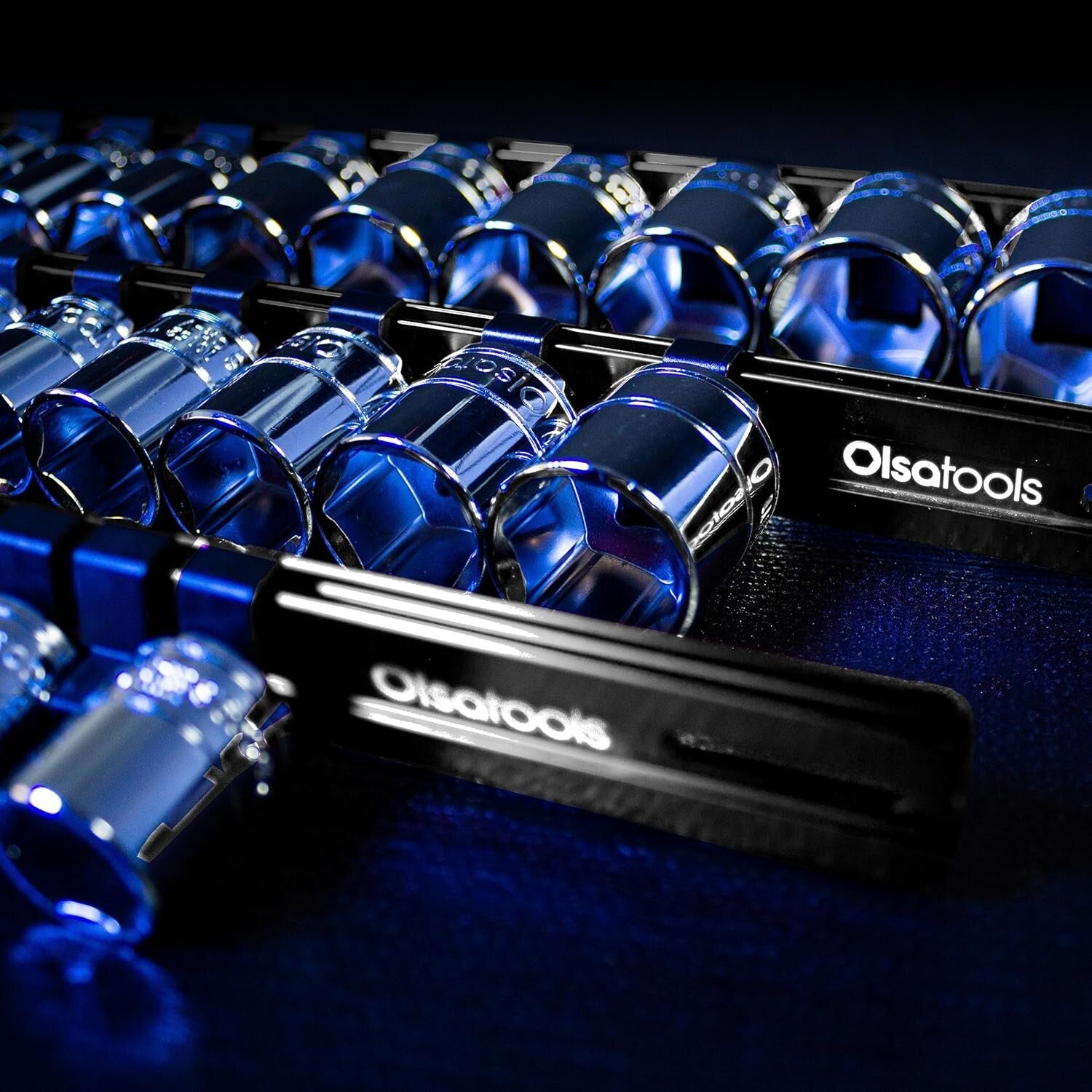 3-Pc Heavy-Duty Socket Organizer with Spring Clips - 1/4, 3/8 & 1/2 Inch