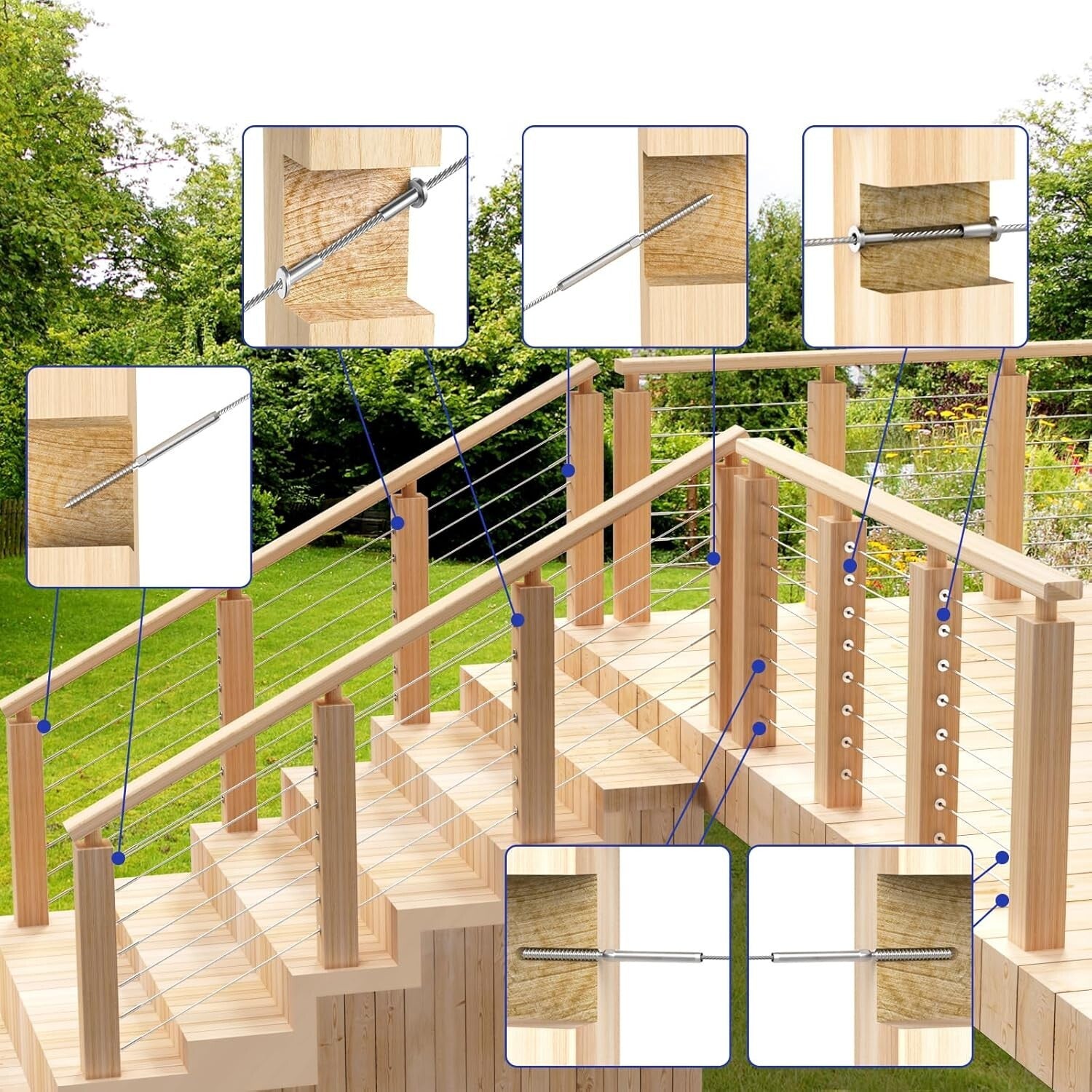 Durable 3/16” Swage Lag Screws & Tools - Railing Hardware for Decks & Stairs