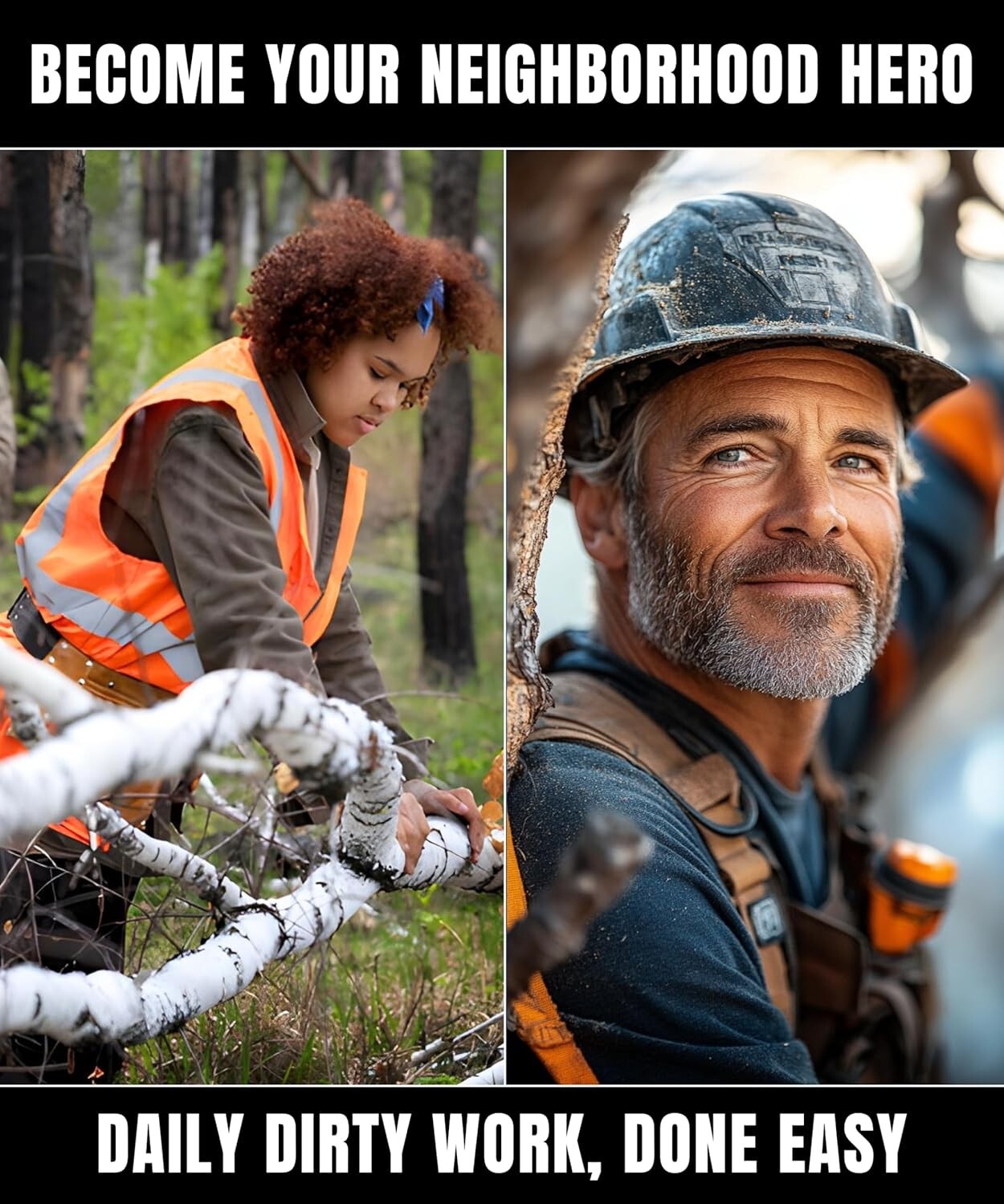 Effortless 53-Inch Rope Saw for Easy Tree Limb Cutting - Includes Case & Gloves