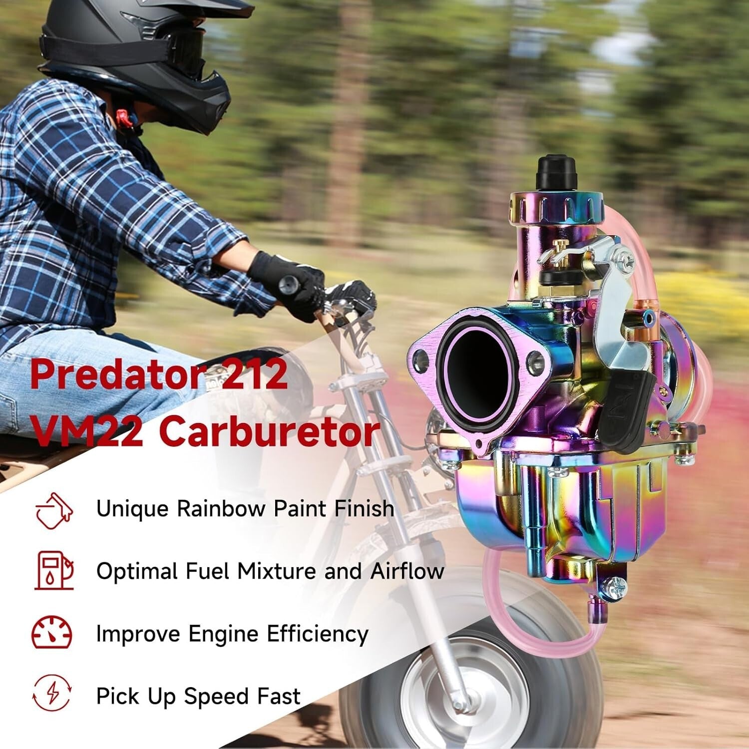 VM22 High-Performance Carburetor & Throttle Cable Kit - Fits Predator Mini Bikes