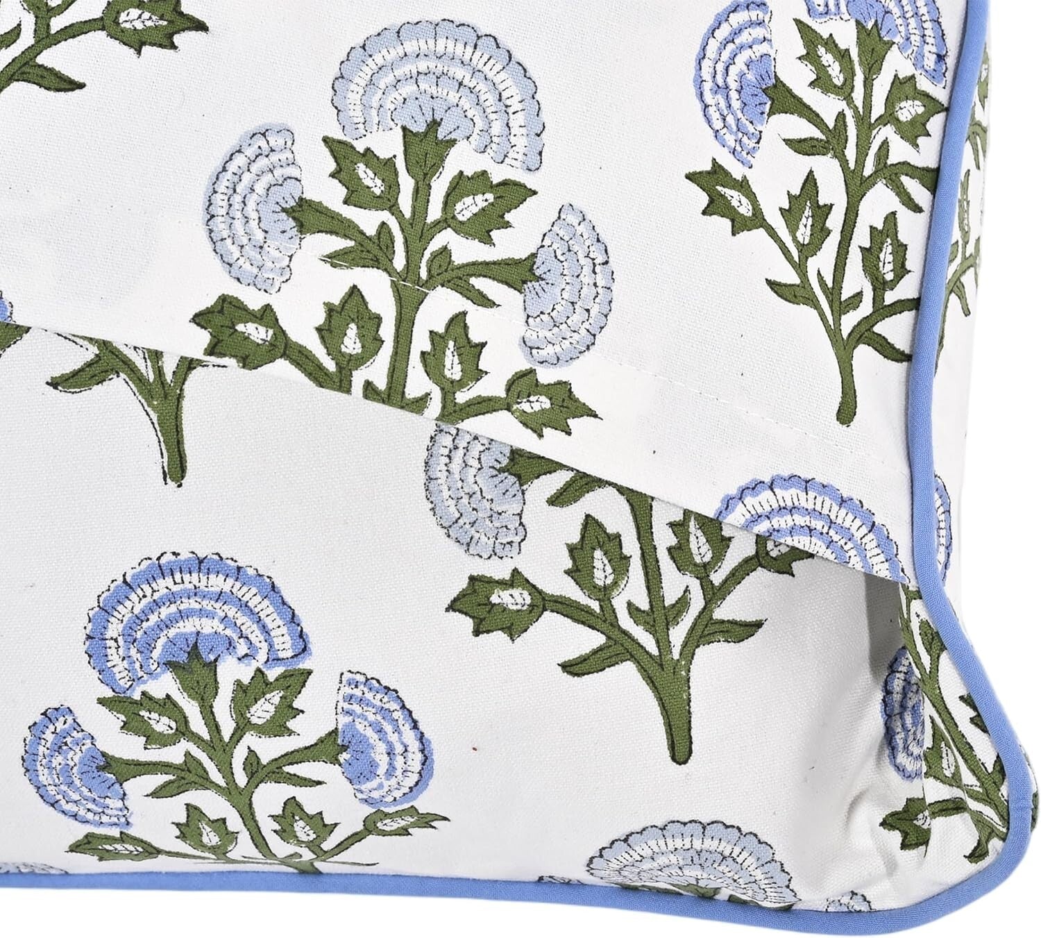 Elegant 18x18 Cotton Block Print Pillow Covers Set of 2 for Rustic Living Rooms