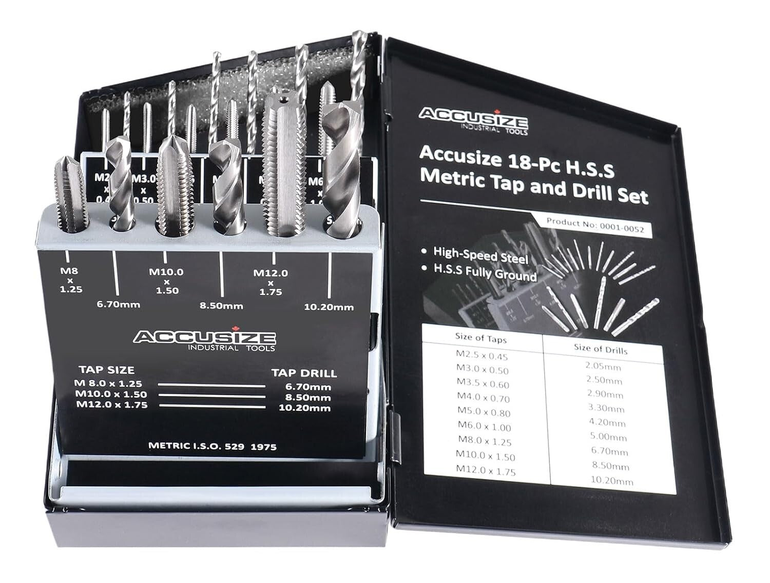 Precision Ground 18 Pc Metric Tap and Drill Set for Metalworking Efficiency