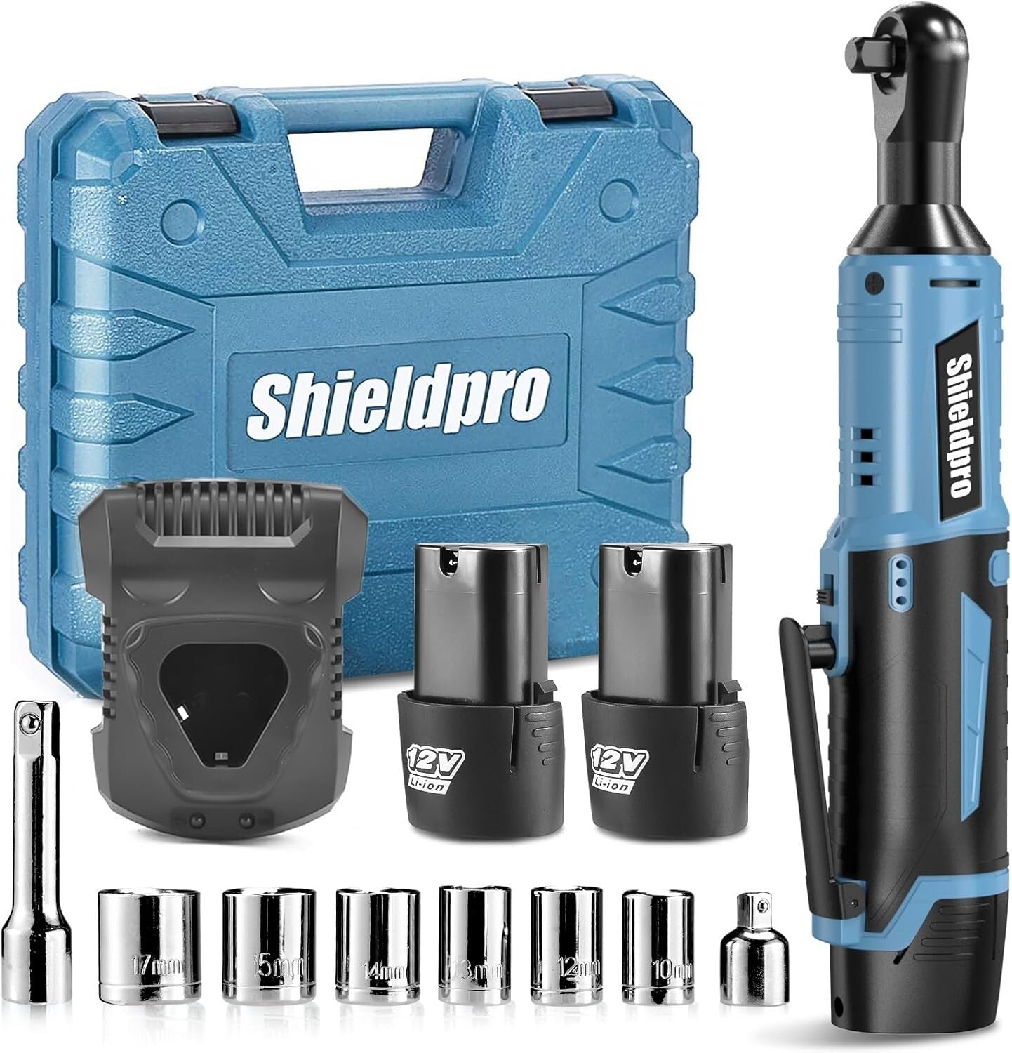 High Torque Cordless Ratchet Wrench Kit – 2 Batteries & Extension Bar Included