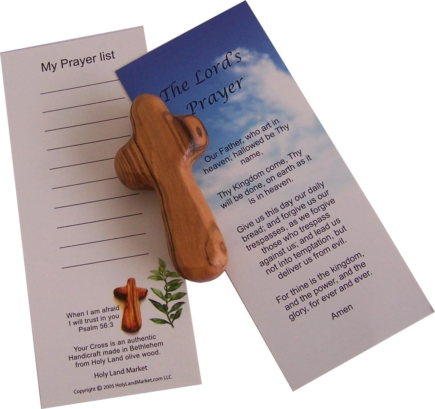 100 Olive Wood Crosses 2.5'' - Jerusalem Crucifix with Prayer Card & Certificate