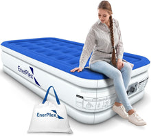 Load image into Gallery viewer, Durable Twin Air Mattress with Built-In Pump – Perfect for Camping &amp; Home Use