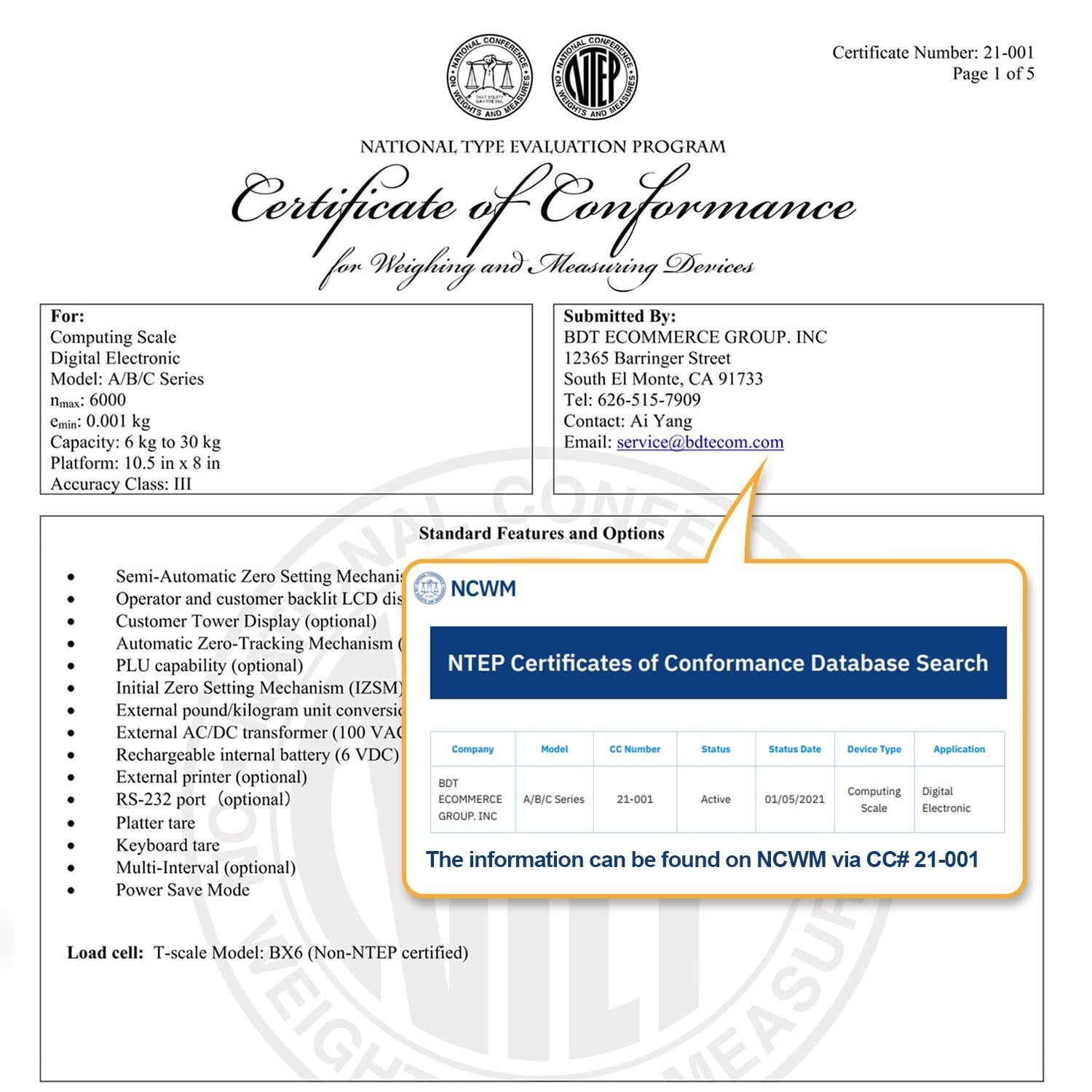 60lb Rechargeable Price Computation Scale for Deli & Market Use - NTEP Approved