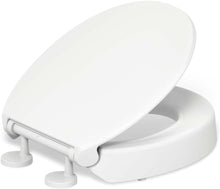 Load image into Gallery viewer, Premium White Round Toilet Seat - Quiet-Close &amp; Quick-Release for Easy Cleaning