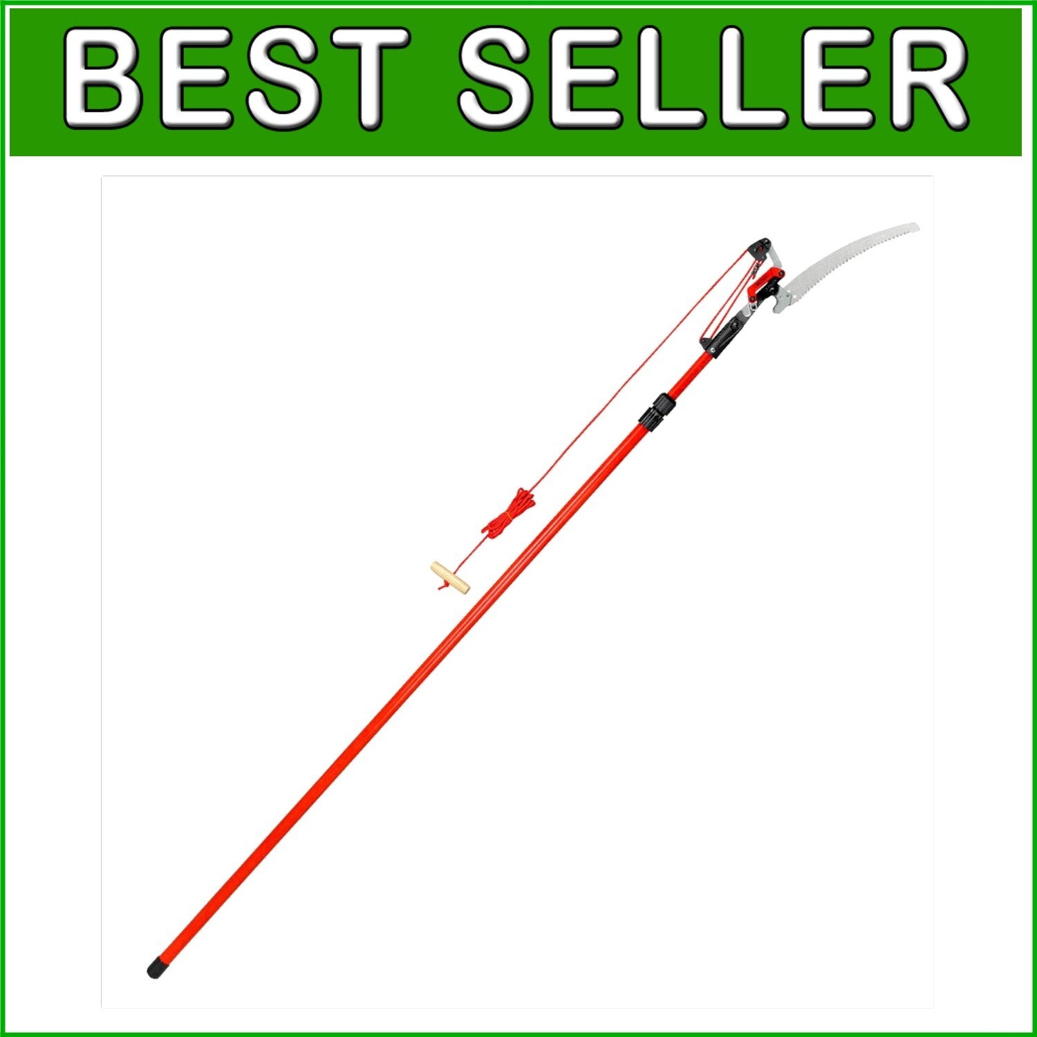 DualLink 10ft Extendable Tree Saw & Pruner - Lightweight & Powerful Red Tool