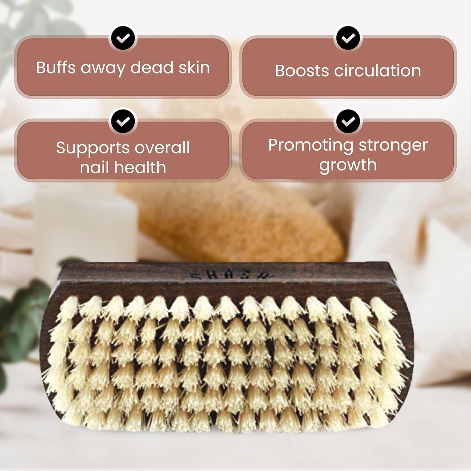 Elegant Handmade Nail & Hand Brush - Natural Bristle Craftsmanship from Germany