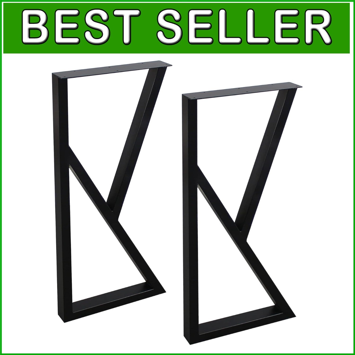 Heavy-Duty 35'' Rustic K-Shape Table Legs - Ideal for Industrial Style Furniture