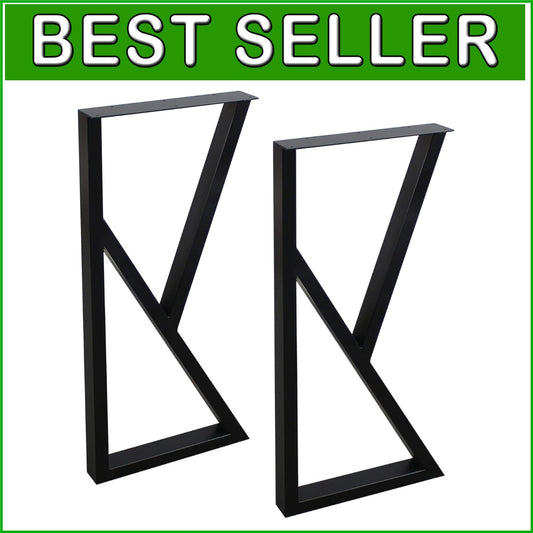 Heavy-Duty 35'' Rustic K-Shape Table Legs - Ideal for Industrial Style Furniture