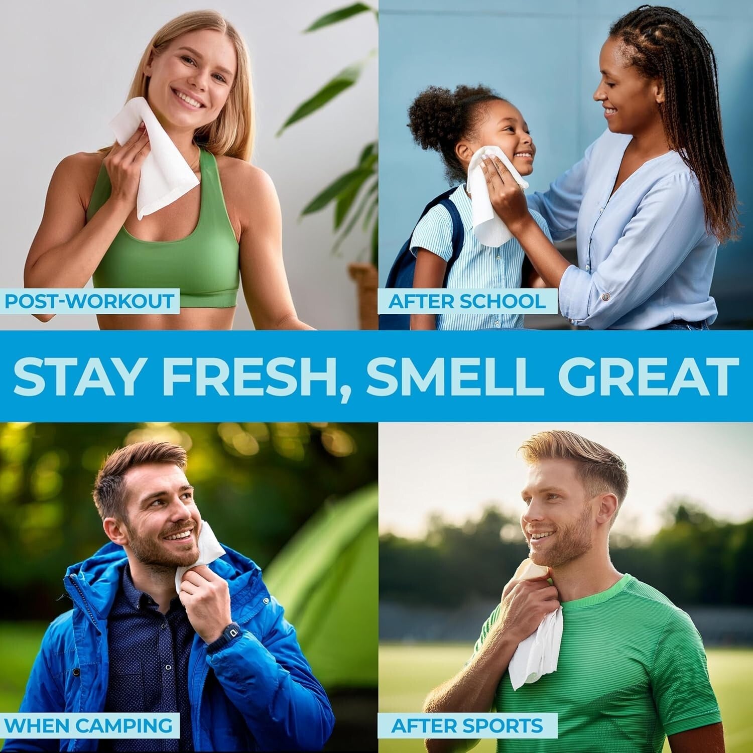 XL No Rinse Body Wipes - 216 Count Shower & Travel Bath Wipes for Sensitive Skin