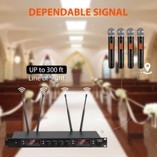 Load image into Gallery viewer, Quad Handheld Dynamic Microphone Set with 200-300 Ft Range &amp; Long Battery Life