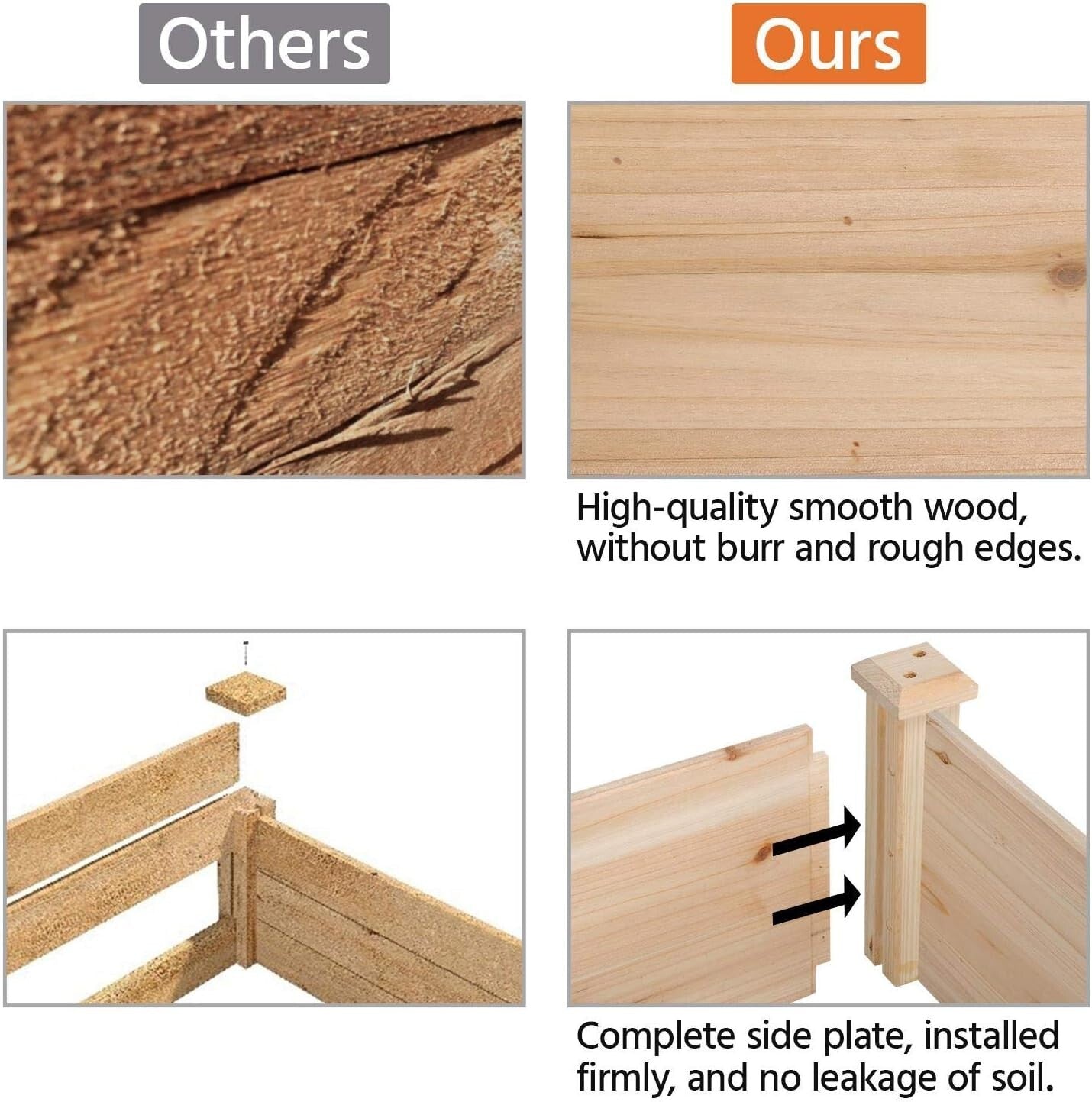 Divisible and Polished 8x4ft Wooden Planter Box – Ideal for Backyard Gardening