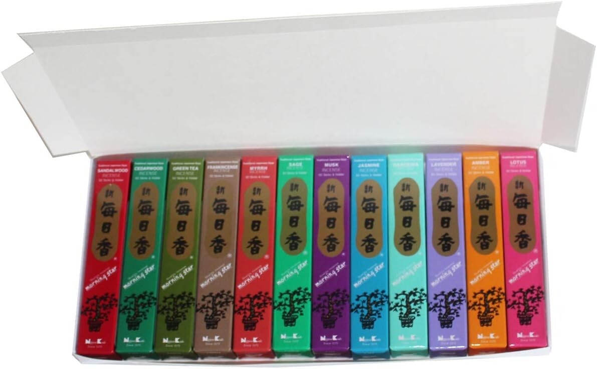 12 Fragrance Nippon Kodo Incense Assortment - 600 Premium Sticks for Relaxation