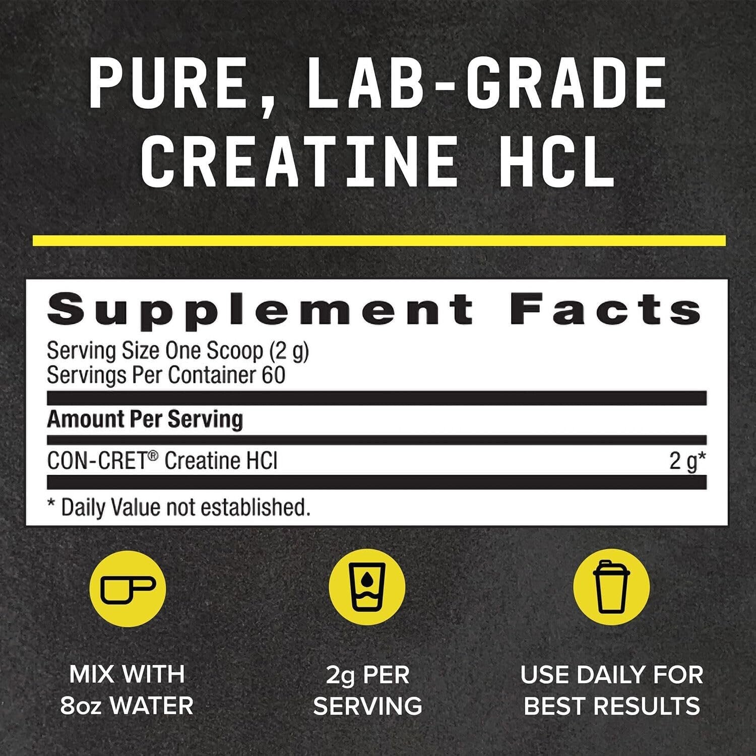 Quick-Dissolving Creatine HCl - 60 Servings for Enhanced Workouts & Recovery