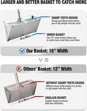 Load image into Gallery viewer, Ergonomic Sand Flea Rake with Sharp Teeth and Wide Basket - 16 &amp; 52 Inch Design