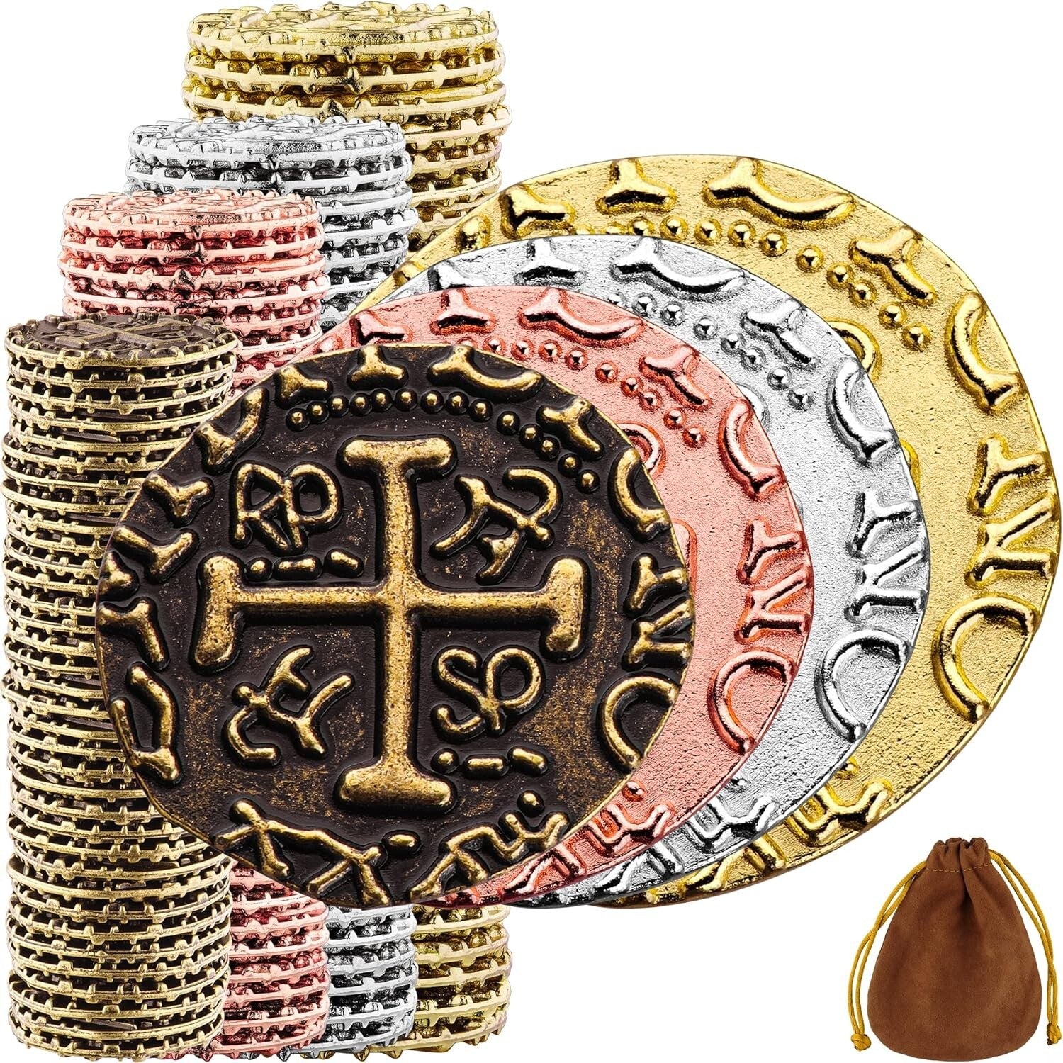 Deluxe Pirate Treasure Coins Set - D&D, Cosplay, and Party Accessories Included