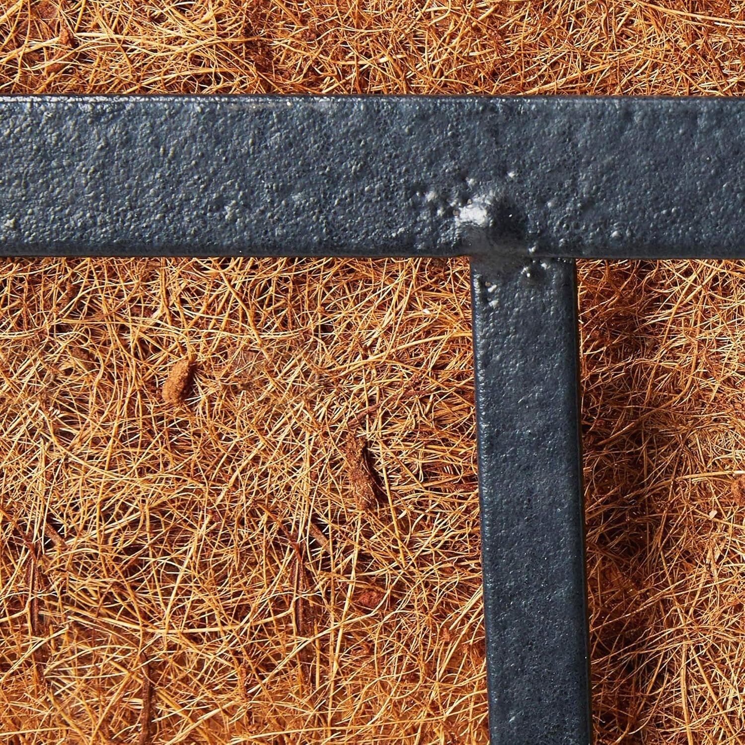 Rectangular Powder-Coated Metal Wall Planter with Natural Coconut Liner - 36"