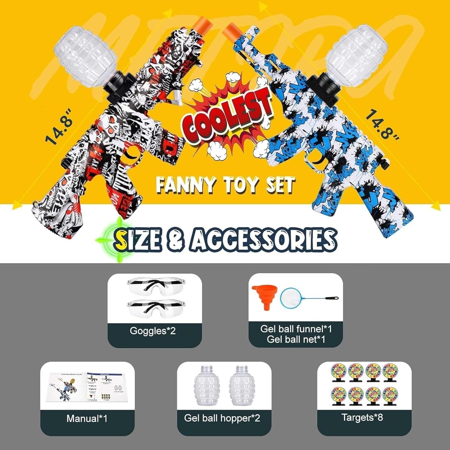 Upgraded Gel Splatter Toy with Accessories - Perfect for Parties and Holidays