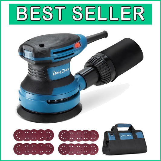 5-Inch Random Orbital Sander 380W with 20 Sandpapers & Dust Bag for Woodwork